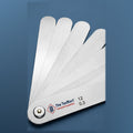 Texmart card leaf gauge 7 leaf set, stainless steel leaves fanned open